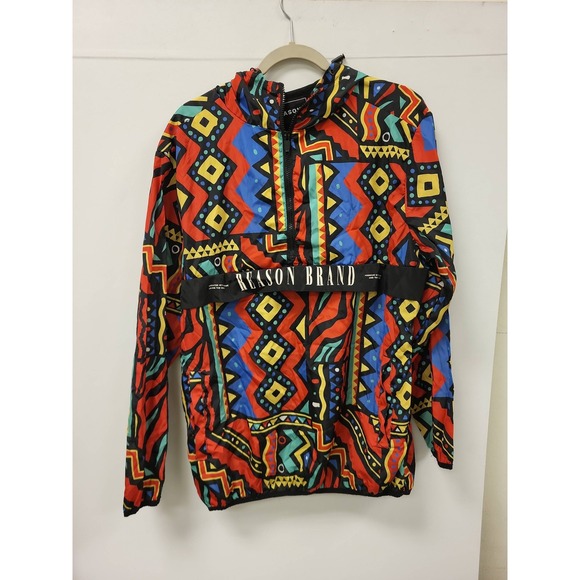 Reason Other - REASON Brand Pullover Jacket Mens Size L Multi Color‎ Geometric Design